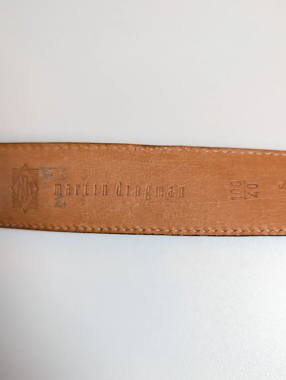Martin Dingman Men’s Belt Brown Glazed Italian Calfskin Size 40 EUC
